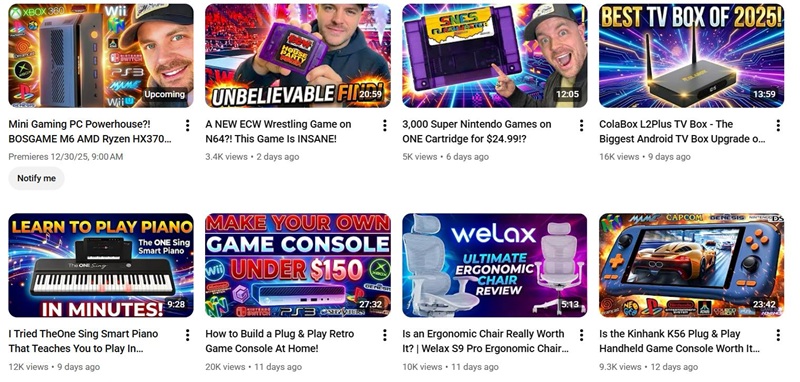 YouTube网红推荐：美国游戏硬件KOL博主合作频道内容