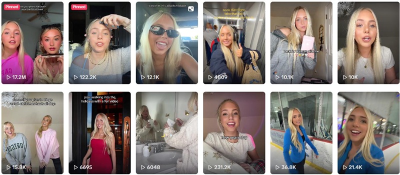 TikTok网红推荐：美国美女日常舞蹈博主频道内容