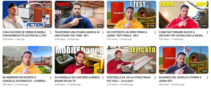 YouTube网红推荐：意大利DIY家居微型达人合作频道内容