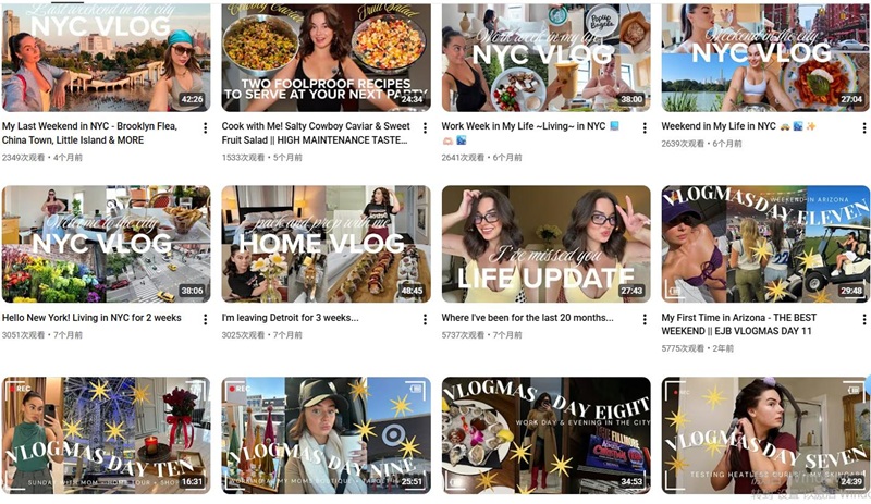 YouTube网红推荐：美国生活运动美食达人频道内容