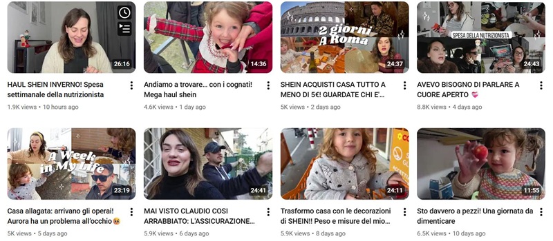 YouTube网红推荐：意大利家庭生活美妆护肤尾部博主频道内容