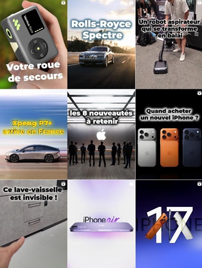 Instagram网红推荐:法国智能手机与创新家电的科技测评博主频道内容