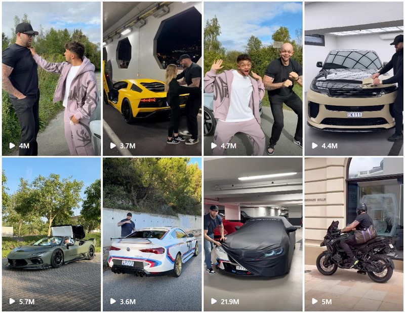 instagram法国跑车户外网红营销频道