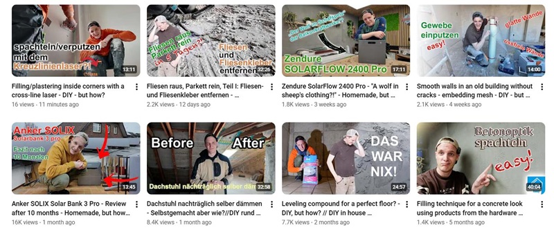 YouTube网红推荐：德国微型DIY家居达人合作频道内容